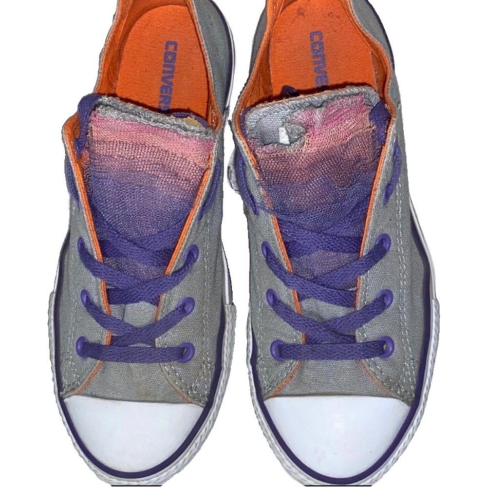 Tulle Layers Embellished Converse All Star Chuck Taylor Low Tops, W 5.5 / Jr 4